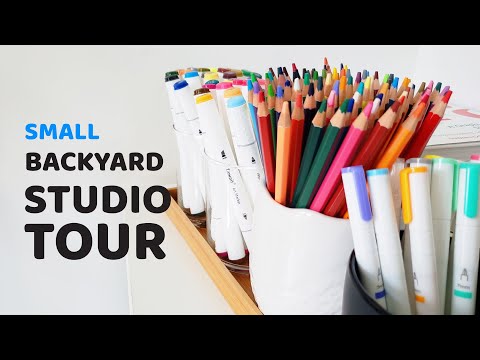 Видео: Экскурсия по художественной студии | Рабочее пространство на крошечном заднем дворе