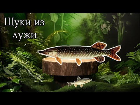 Видео: Щука из лужи / Озеро / Русская рыбалка 3