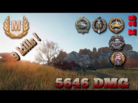 Видео: E 25 бой на мастера WoT replays  / Ace tanker WoT