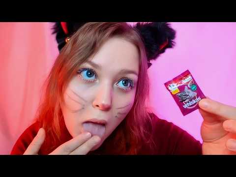 Видео: ASMR Spit Painting 💦 МАКИЯЖ в салоне КОШКИНА СЛЮНКОЙ 🐌💄 АСМР ролевая игра и нежный шепот 😴💖