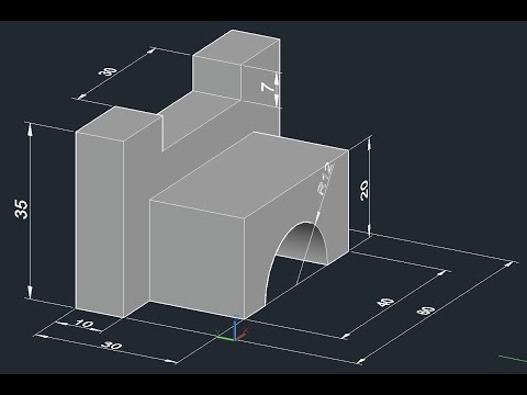 Видео: 10 Пример AutoCAD Создание простой трехмерной детали
