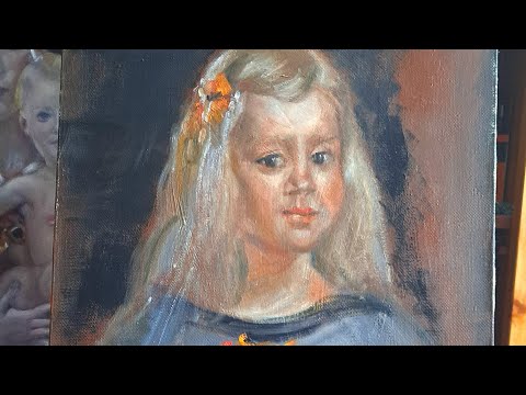 Видео: Копирую Веласкеса методом алла прима/ Copying Velasquez with alla prima method #velasquez