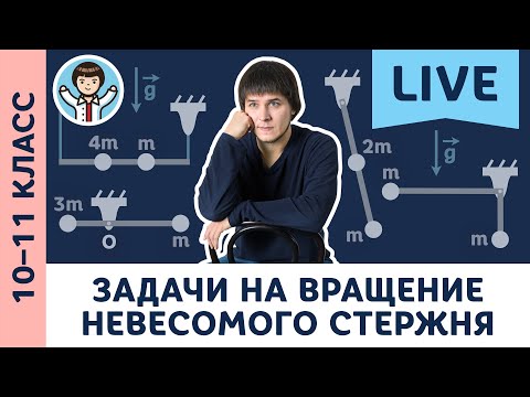 Видео: Задачи на вращение невесомого стержня | Олимпиадная физика, ЕГЭ, Пенкин | 10, 11 класс