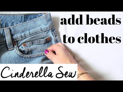 Видео: Как пришить бусины к одежде - Простой способ пришить что-нибудь к одежде - Добавьте заклепки и бу...