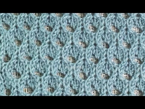 Видео: Ажурная сетка / Вязание спицами.