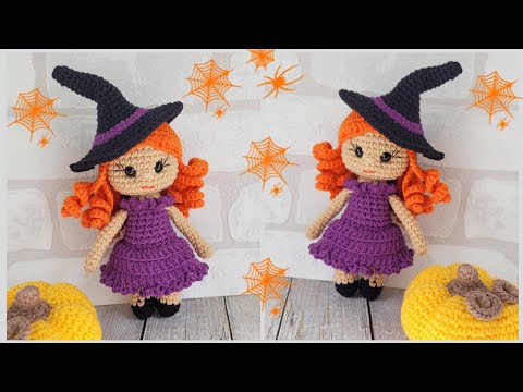 Видео: 🎃🧡КУКЛА ВЕДЬМОЧКА АМИГУРУМИ 🍁amigurumi doll❤Amigurumi-Puppe