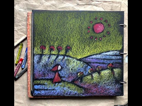Видео: Как нарисовать иллюстрацию масляной пастелью