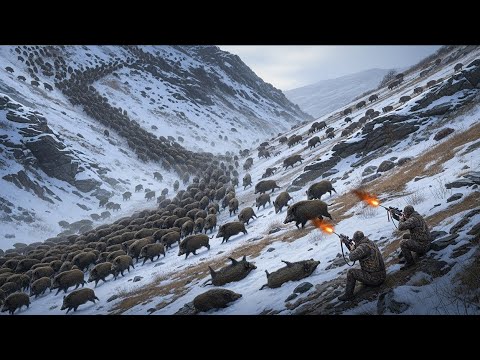Видео: Фермеры Аляски сражаются с опасными дикими кабанами — борьба с инвазивными кабанами в снегу | Охо...