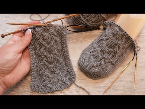 Видео: Аран из Интересных переплетений спицами 🦍 Nice Aran knitting pattern