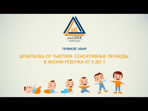 Видео: Шпаргалка от тьютора. Сензитивные периоды в развитии ребенка: 0-3 года