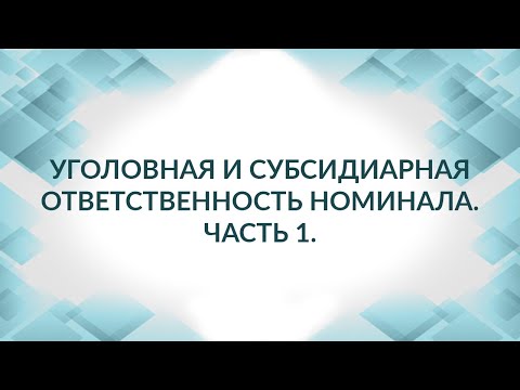 Видео: Номинальный директор: "посодют" и заберут все нажитое непосильным трудом. Часть 1.