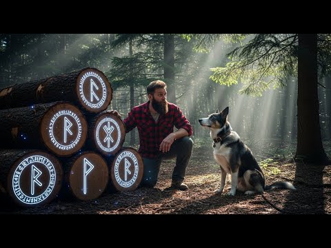 Видео: Лесоруб нашёл брёвна со странными знаками — Пёс привёл его к...
