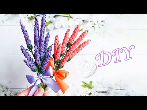 Видео: Цветы из глиттерного из фоамирана / Lavender Flowers Diy from Glitter Foam / Flores de foami