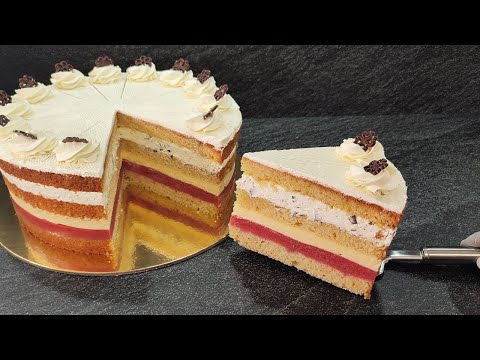 Видео: Как собрать огромный торт КЛУБНИКА - STRACCIATELLA БЕЗ желатина? Вкуснейший торт!