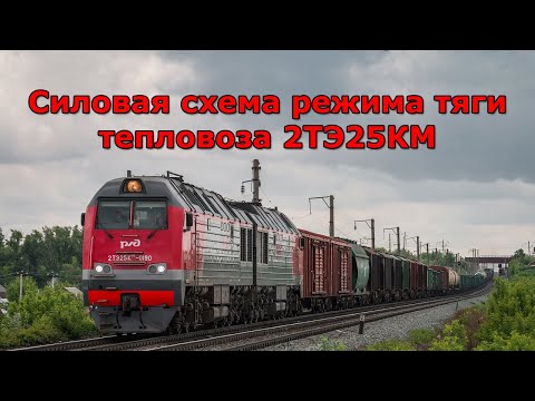 Видео: Силовая схема режима тяги тепловоза 2ТЭ25КМ