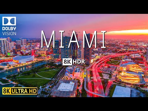 Видео: Miami Video 8K HDR 60FPS Dolby Vision с мягкой фортепианной музыкой