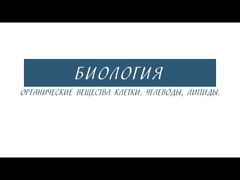 Видео: #10классбиология #онлайнурок 10 класс - Биология - Органические вещества клетки. Углеводы, липиды