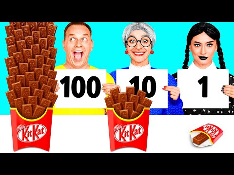 Видео: 100 Слоев Еды Челлендж | Эпичная Битва с Едой от GoFun Challenge