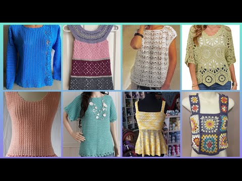 Видео: Трендовые уникальные модели блузок, связанных крючком / Стильные и удивительные идеи блузок, связ...