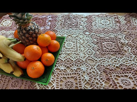 Видео: Мотив для скатерти и не только/ Соединение мотивов в процессе вязания