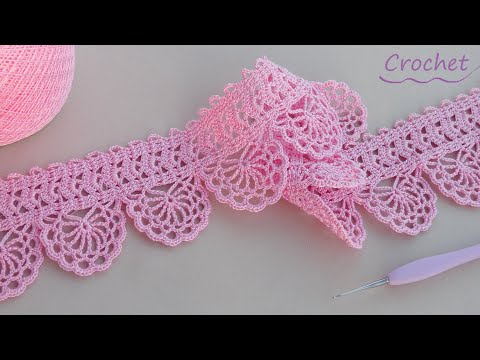 Видео: КАЙМА КРЮЧКОМ вязание для начинающих ЛЕНТОЧНОЕ КРУЖЕВО💕 Beautiful and very easy to crochet LACE💕