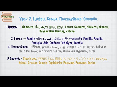 Видео: Learn Russian: Numbers, Family Members, “Thank You” and “Please”/Цифры, семья, спасибо и пожалуйста