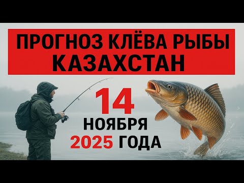 Видео: ПРОГНОЗ КЛЁВА в Казахстане на 14 ноября 2025 года. Бросай все и на рыбалку!
