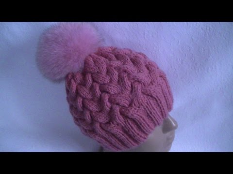 Видео: Вязание  шапки узором   Коса с 12 петель.Knitting hats pattern Kos with 12 loops