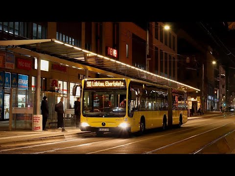 Видео: Mercedes benz o530 facelift маршрут 90 из Hohe str. до Kasseler str.