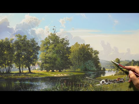 Видео: "Летнее наслаждение" Картина акрилом. Художник - Виктор Юшкевич.