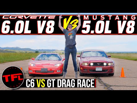Видео: Задание на 25 000 долларов: дрэг-рейсинг и гонка на выносливость Ford Mustang против Chevy Corvette!