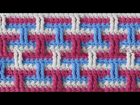 Видео: Трёхцветный узор Вязание крючком Crochet pattern 55