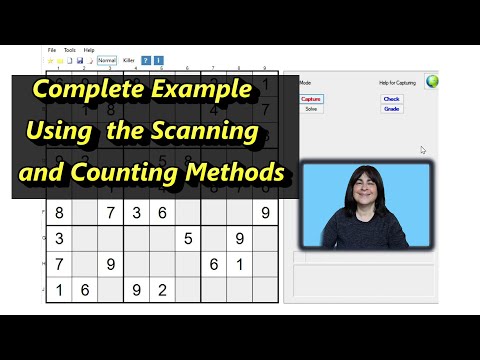 Видео: Полный пример решения судоку с использованием методов сканирования и подсчета