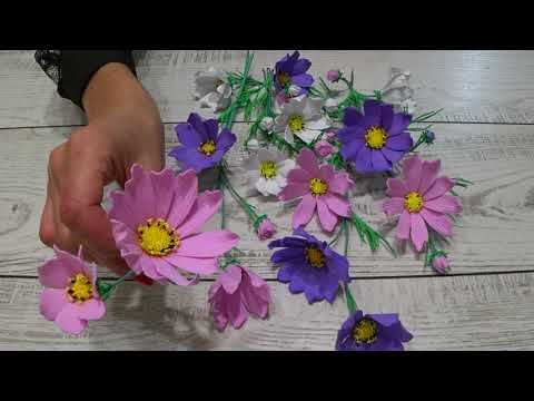 Видео: DIY. ЛЕГКО и ПРОСТО. 3Д картина. Космея из фоамирана \ DIY. 3D picture. Kosmeya from foamiran