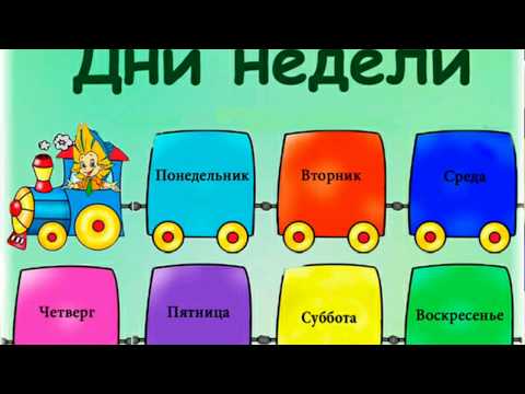 Видео: Дни недели, понедельник, вторник, среда, четверг, пятница, суббота, воскресенье