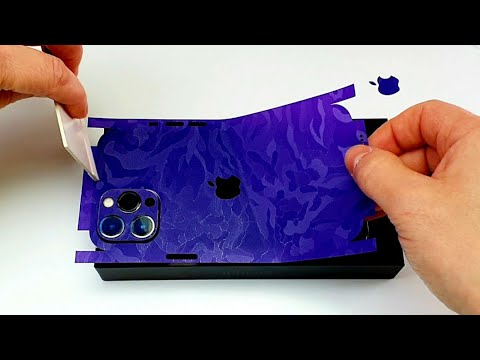 Видео: ЧЕХОЛ НЕ НУЖЕН! Приклеил ФИОЛЕТОВУЮ пленку iPhone 12 Pro Max на ВЕСЬ КОРПУС