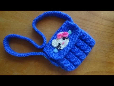 Видео: Вязаная сумочка с КИТТИ. Knitted Handbag Kitty.