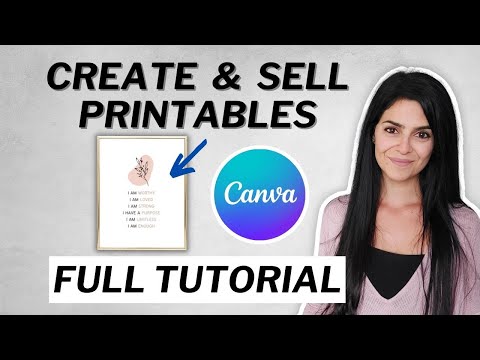Видео: Создайте ПЕЧАТНОЕ настенное искусство в Canva для продажи на Etsy (пошаговый процесс)
