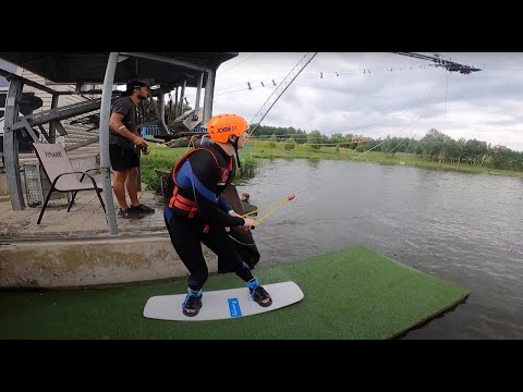 Видео: Wakeboard тренировки. 540° с кикера в первый раз!