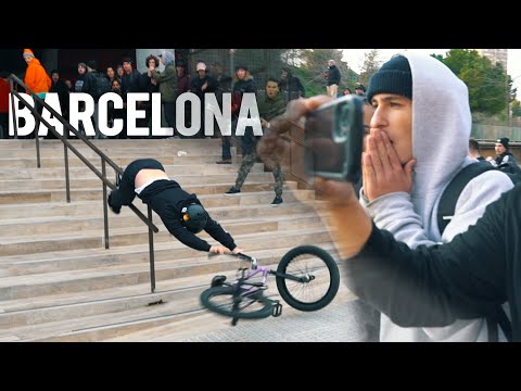 Видео: BMX-заезд на улице Барселоны превращается в бунт!