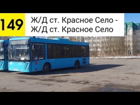 Видео: Автобус 149. Ж/Д ст. Красное Село - Ж/Д ст. Красное Село (кольцевой)