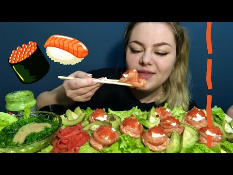 Видео: МУКБАНГ ЛОСОСЬ ИКРА ЧУКА MUKBANG SALMON