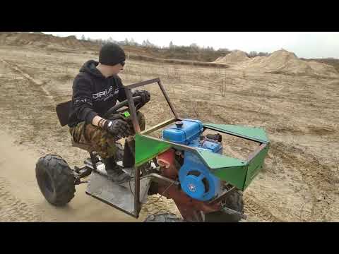 Видео: минитрактор из мотоблока Нева.первый выезд