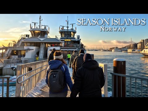 Видео: 🇳🇴 Экскурсия на пароме при температуре -15°C в захватывающее туманное утро | Фьорд в Норвегии