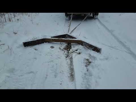 Видео: Опять снегопад, уже 10 см! Делаю треугольник для чистки снега
