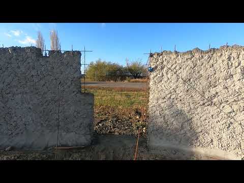 Видео: Как  сделать забор  без кирпича. из  арт бетона. декоративная штукатурка.