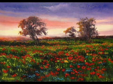 Видео: 🔝 ХуДоЖнИкИ | Живопись маслом | Рисуем вместе | Маки | Полевые цветы | Александр Григорьев