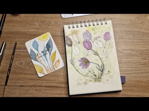 Видео: Цветы и графика - рисуем вместе в радость! как нарисовать цветы в цвету. DIY