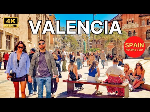 Видео: 🇪🇦[4K] ВАЛЕНСИЯ, Испания ☀️ Пешая экскурсия по центру города - самые красивые города мира