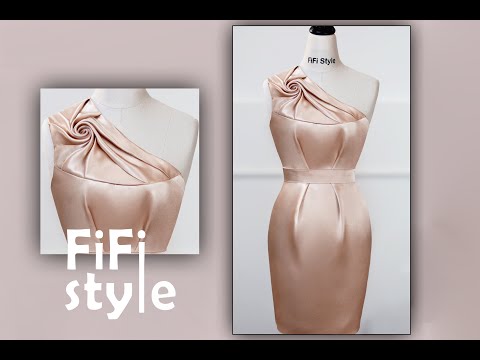 Видео: FiFi Style : TR-Draping - Юбка с плеча, плиссированная роза